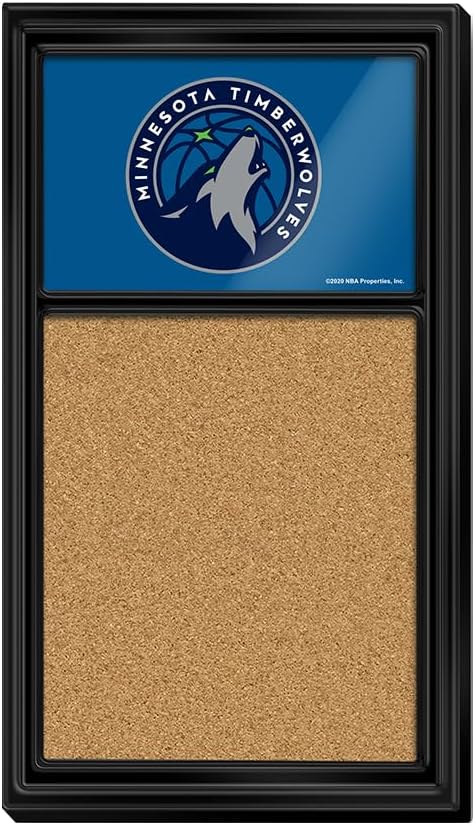 The Fan-Brand NBA Minnesota Timberwolves: Cork Note Board- Sports Decor for Home, Game Room, Fan Cave & Garage - USA Made