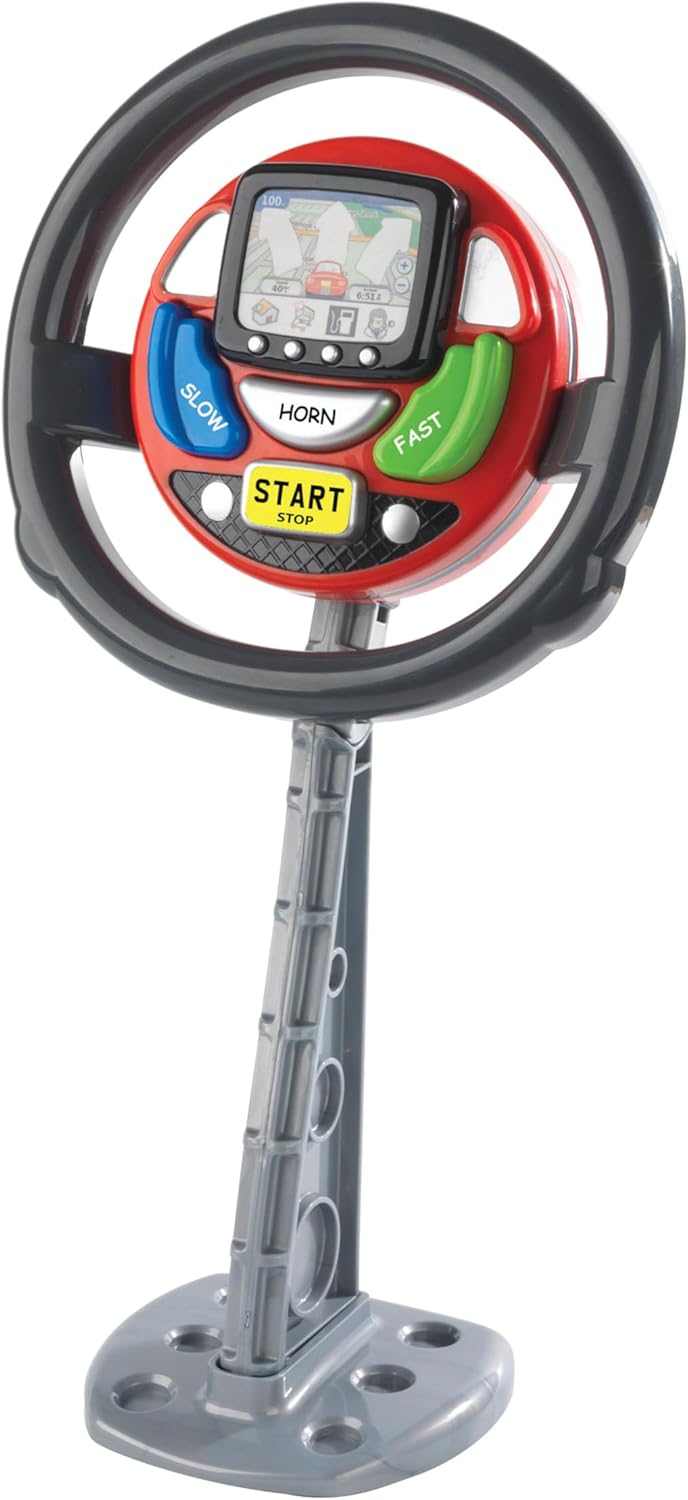 Casdon Sat Nav Steering Wheel - Toy Driving Wheel with Spoken Commands, Flashing Lights, & Motoring Sounds - Suitable for Preschool Toys - Playset for Children Aged 18+ Months