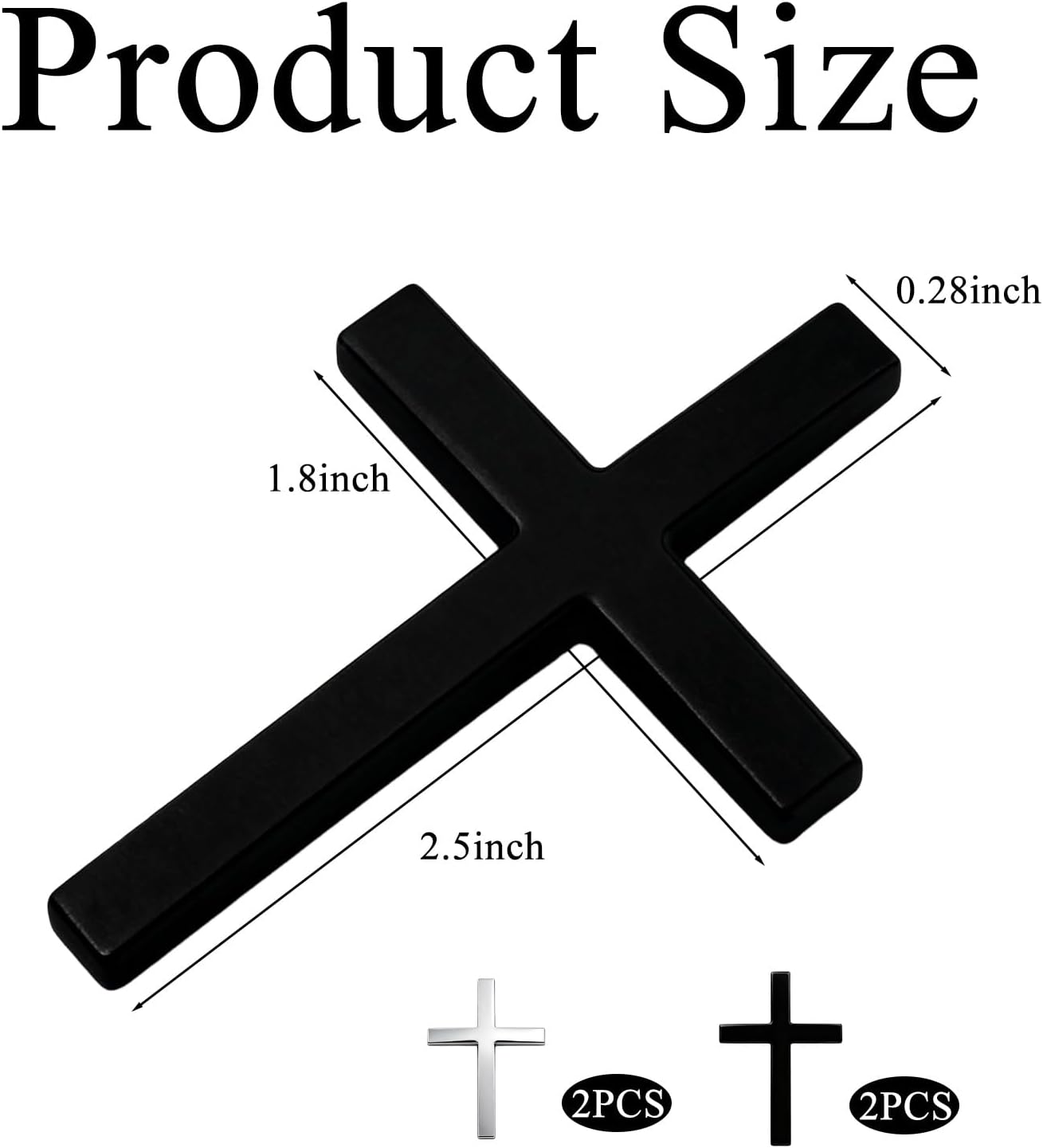 4 Pcs Metal Jesus Christ Cross Badge Stickers for Car & Truck, 3D Christian Cross Emblem for Car 2.5×1.8in,Self-Adhesive Exterior Waterproof Decoration Decal Accessories(2 White+2 Black)