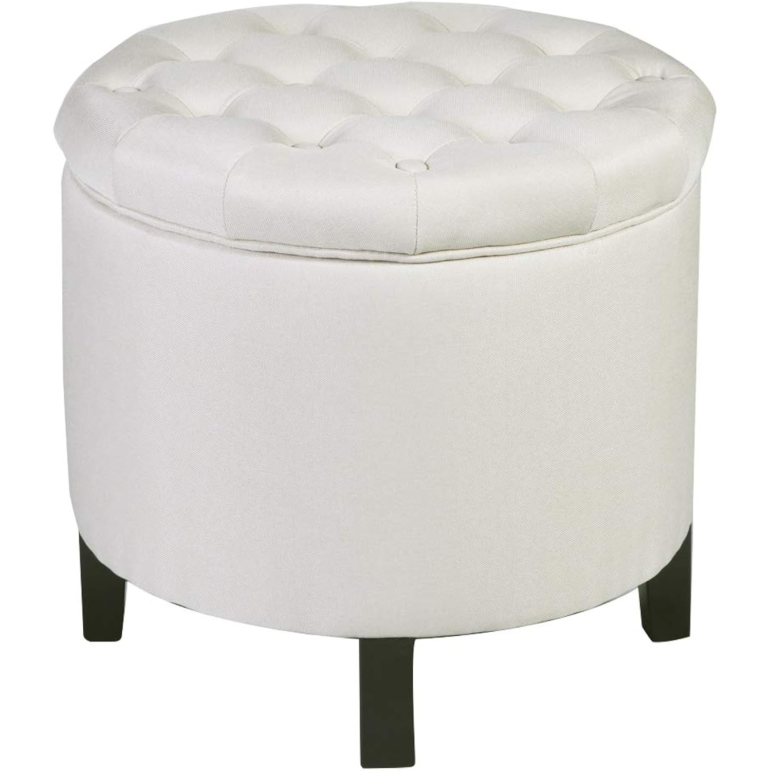 Axonl Round Storage Ottoman, 18 Inch Modern Soft Round