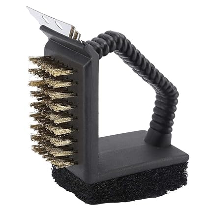 F FABOBJECTS Grill Brush BBQ Cleaner Multi-Functional 3-in-1 Durable Stainless Steel Barbecue Oven Cleaning Brush