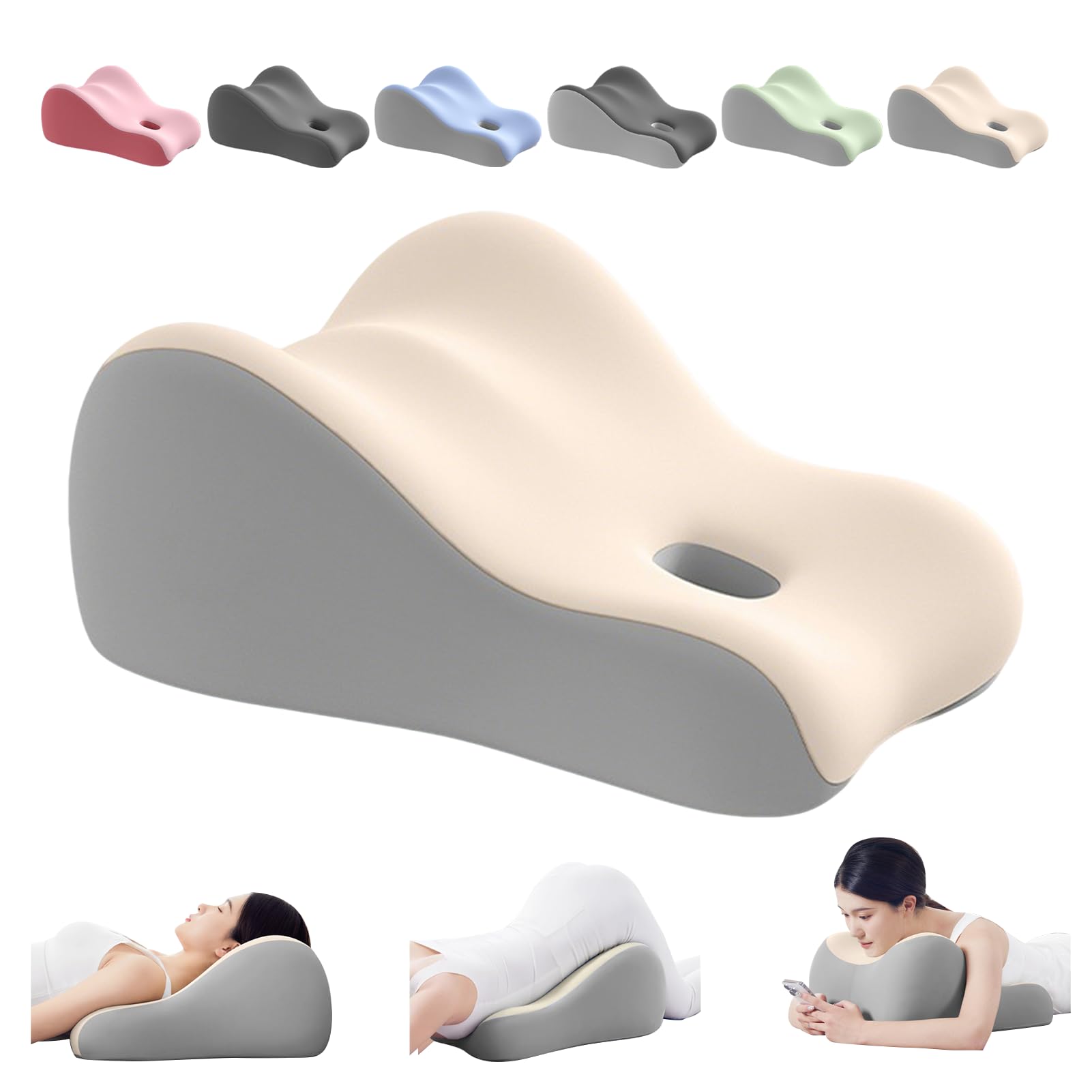 KUNYOS Couples Butt Cushion for Pregnant Women Furniture Pillow Pillowcase Suitable for Home Use, Ideal for Sitting and Lying, Foam Pillow Modern and Simple Style - Grey Beige