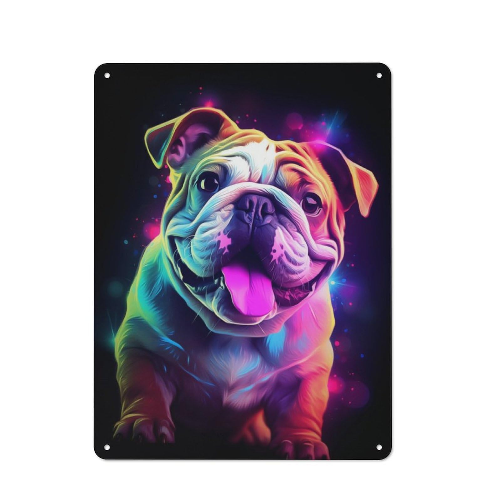 Junmoney English Bulldog Wall Art Metal Plaque 40X30cm With For Hallway Wall, Retro Decor, For Wall Display Collectors