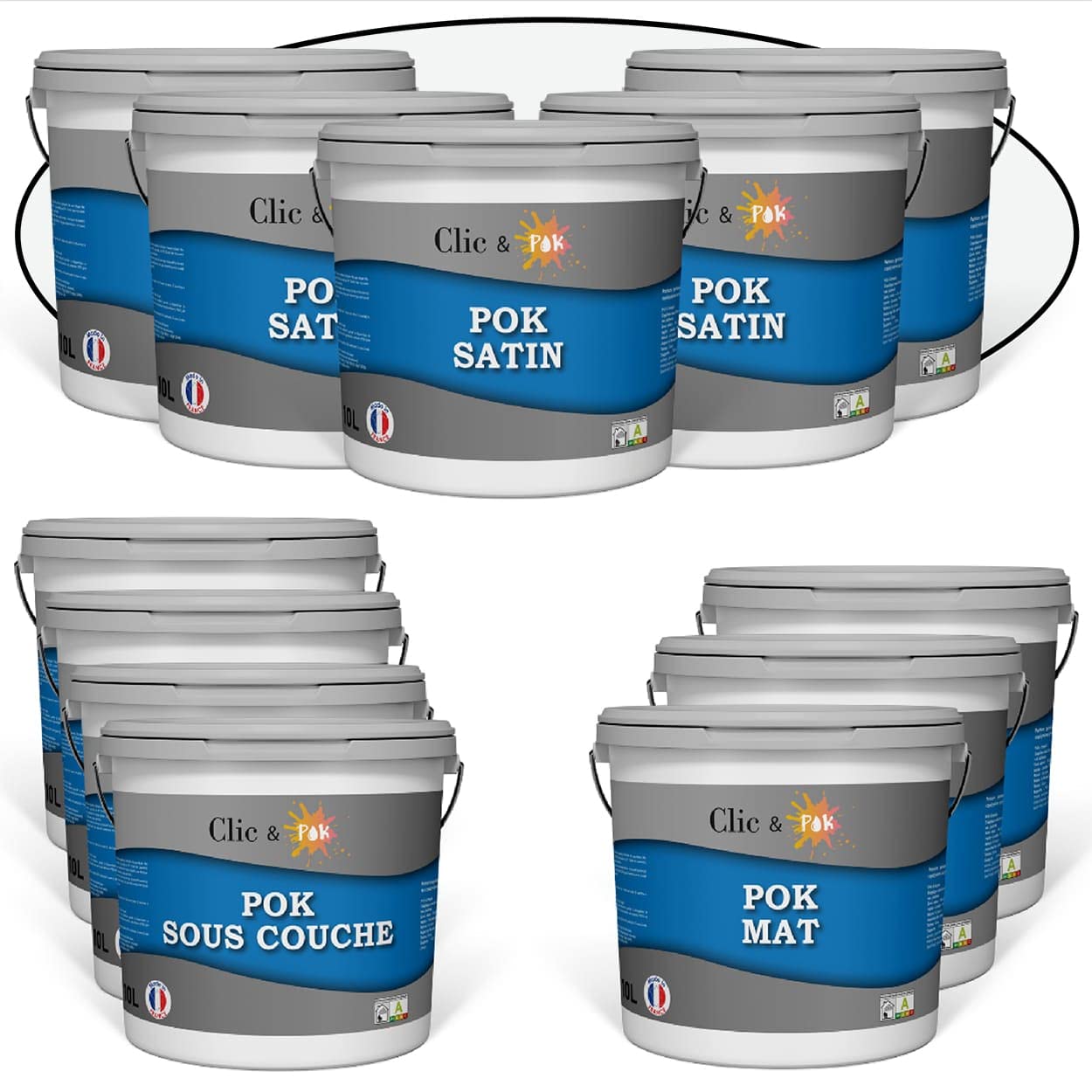 KIT MAISON NEUVE : Kit de Peinture Complet pour Murs et Plafonds - Blanc Oxydé - 110m²