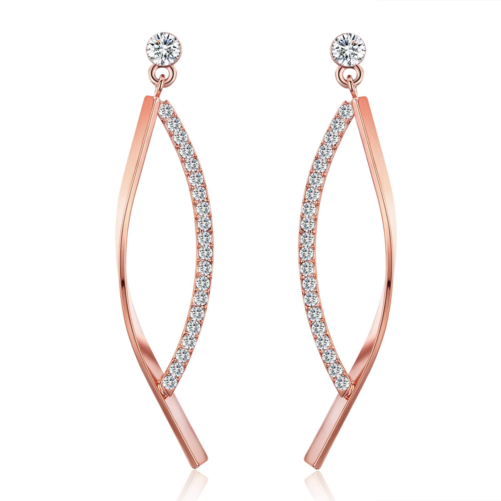 SBLINGPlatinum-Plated or 18K Gold Plated or 18K Rose Gold Plated Cubic Zirconia Drop Earrings