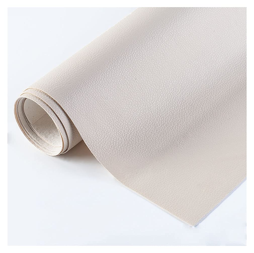 Sztuczna skóra tkanina do tapicerki mebli sofa krzesło samochody kolczyki produkcja materiał szycie DIY sztuczna skóra skóra skóra tapicerka materiał materiał do tapicerki (rozmiar: 1,37 x 6 m, kolor: off-white)