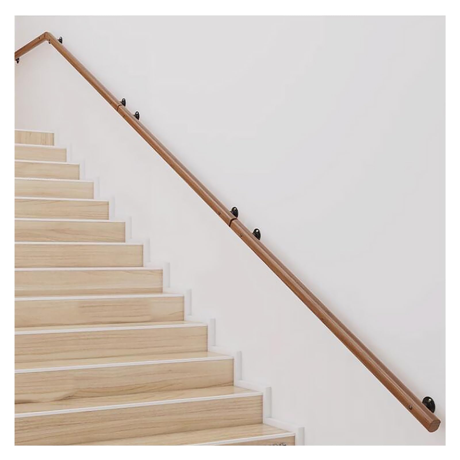 WEBUP Kindergarten Stair Handrail Children's Safety Banister Green Wood Hand Rail Wall Mount Railing Height Adjustable Suitable For Kids Disabled (Color : Natural, Size : 50CM/1.6FT
