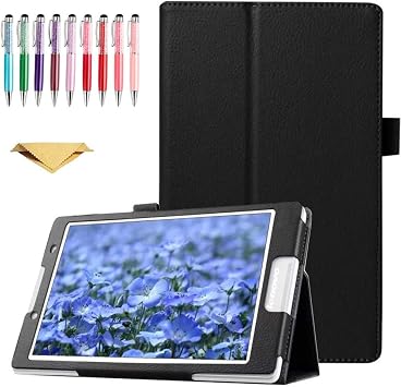Case for Lenovo Tab 7 Essential TB-7304F, TB-7304I / Lenovo Tab 7 TB-7504F, TB-7504X, Slim PU Leather Folio 2-Folding Stand Cover for Lenovo Tab 7 Essential/Lenovo Tab 7, Black