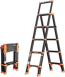 Portable Telescopic Ladders, Multi Purpose Loft Telescopic Ladders, Aluminum Professional Extension Ladder, with 80MM Non-Slip Pedals and Foot Pads, 330Lbs Load Lofty Ambition