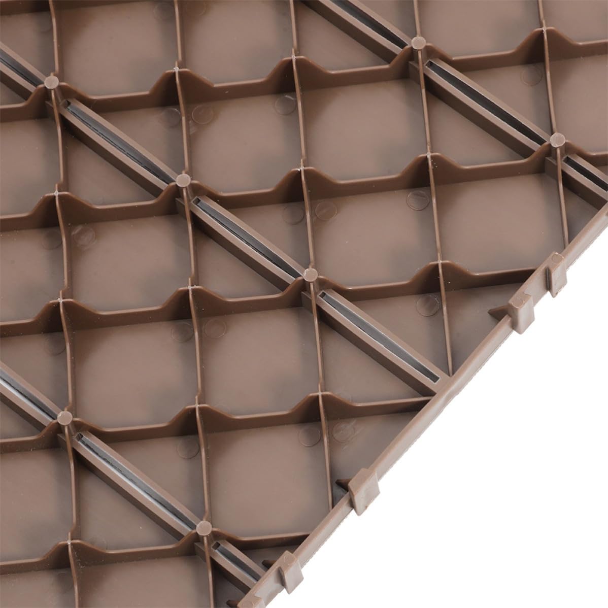 4pcs Waterproof Outdoor Interlocking Deck Tiles Wood Grain Finish, Pp Material, Fade and Deformation Resistant Patio Flooring Panels for Poolside and Garden Paths