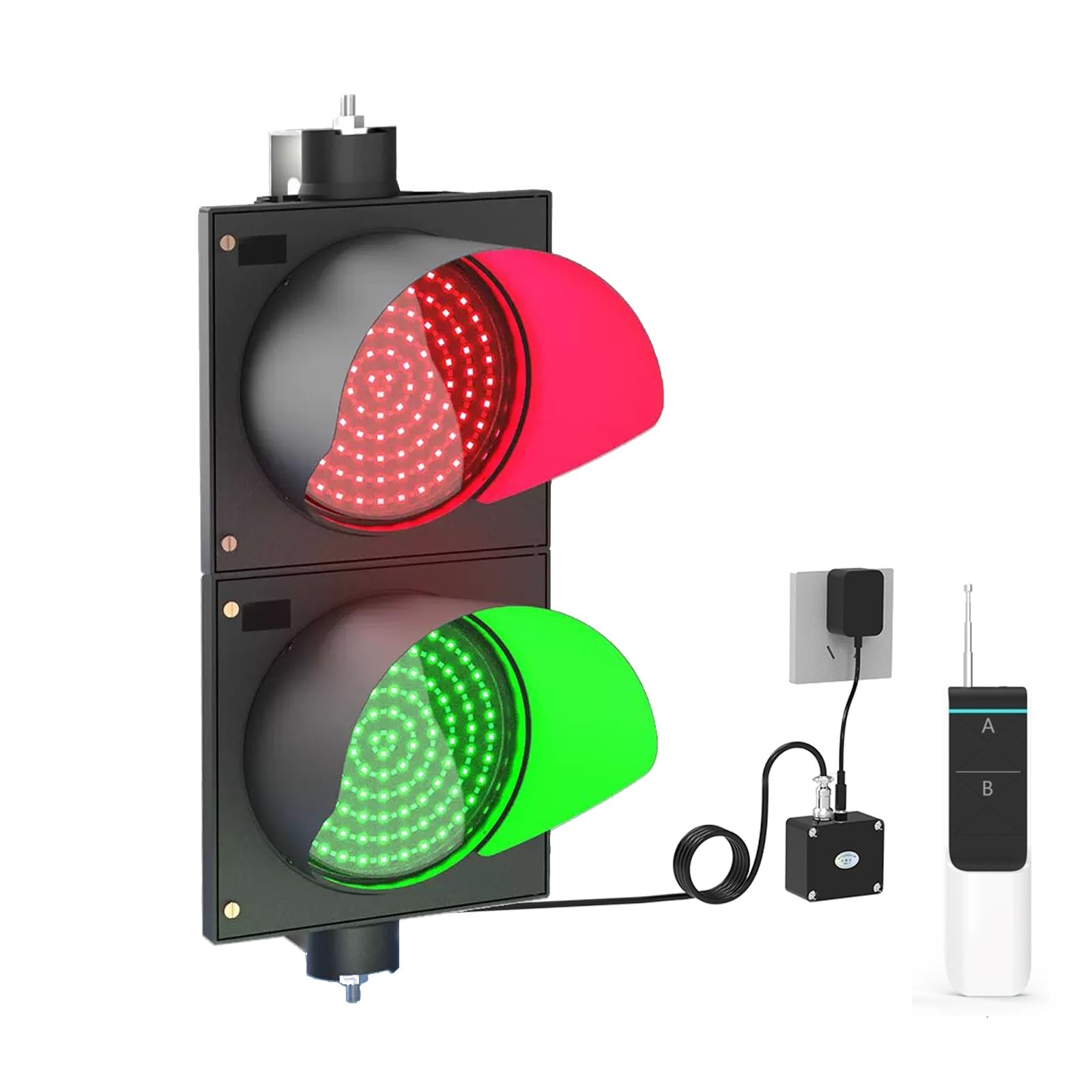 Kontroler Sygnalizacji Świetlnej, Czerwone/zielone Światło Stopu i Jazdy z Pilotem, Światło Stopu AC100-240V na Place Budowy, Imprezy lub Parkingi(20cm/8in)
