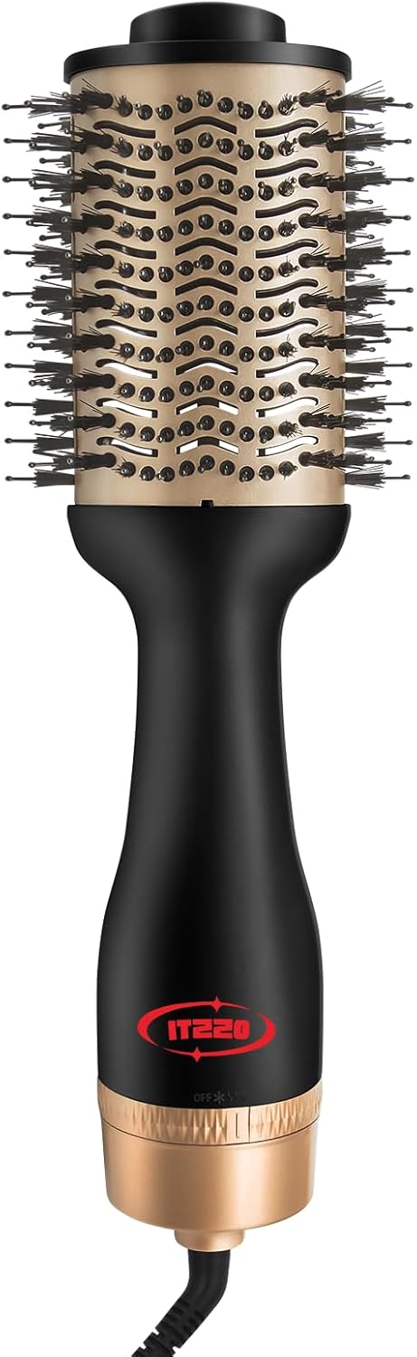 ITZZO Cepillo secador de pelo 4 en 1 con barril ovalado, voluminizador y secador de pelo para todo tipo de cabello