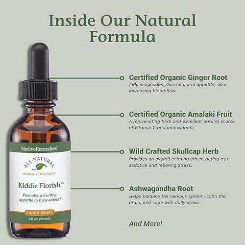 Miniatura 3 de Native Remedies Kiddie Florish - Suplemento de hierbas totalmente naturales que promueve un apetito saludable en los comedores quisquillosos - 2.0