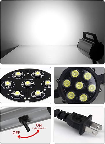 Miniatura 7 de Luz de Escritorio de Trabajo, Luz de Trabajo para Máquina, Luz LED Flexible de Cuello de Cisne 700 Lúmenes IP66 Resistente al Agua y al Polvo