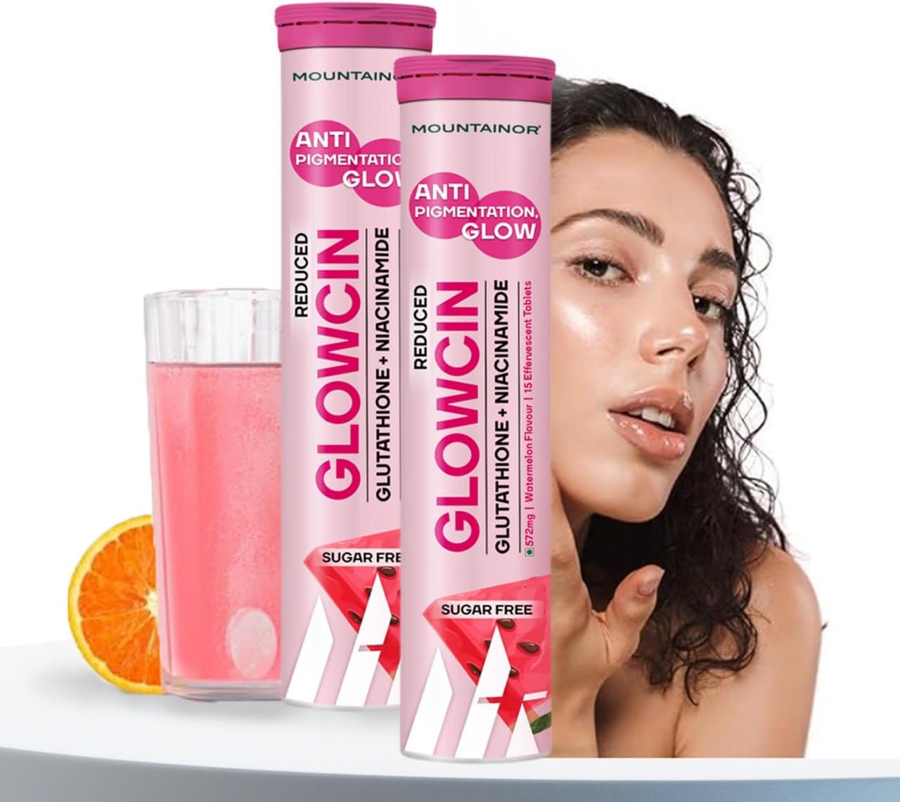 MOUNTAINOR Glutathione Tablets for Skin Brightening & Korean Glow. Fights Pigmentation & Dullness, Clinically Proven Ingredients-Niacinamide & Vit C Helps reduce Melanin, Clearance Healthy & Radiant Skin, Sugar-free Pack of 2 (30 tabs)