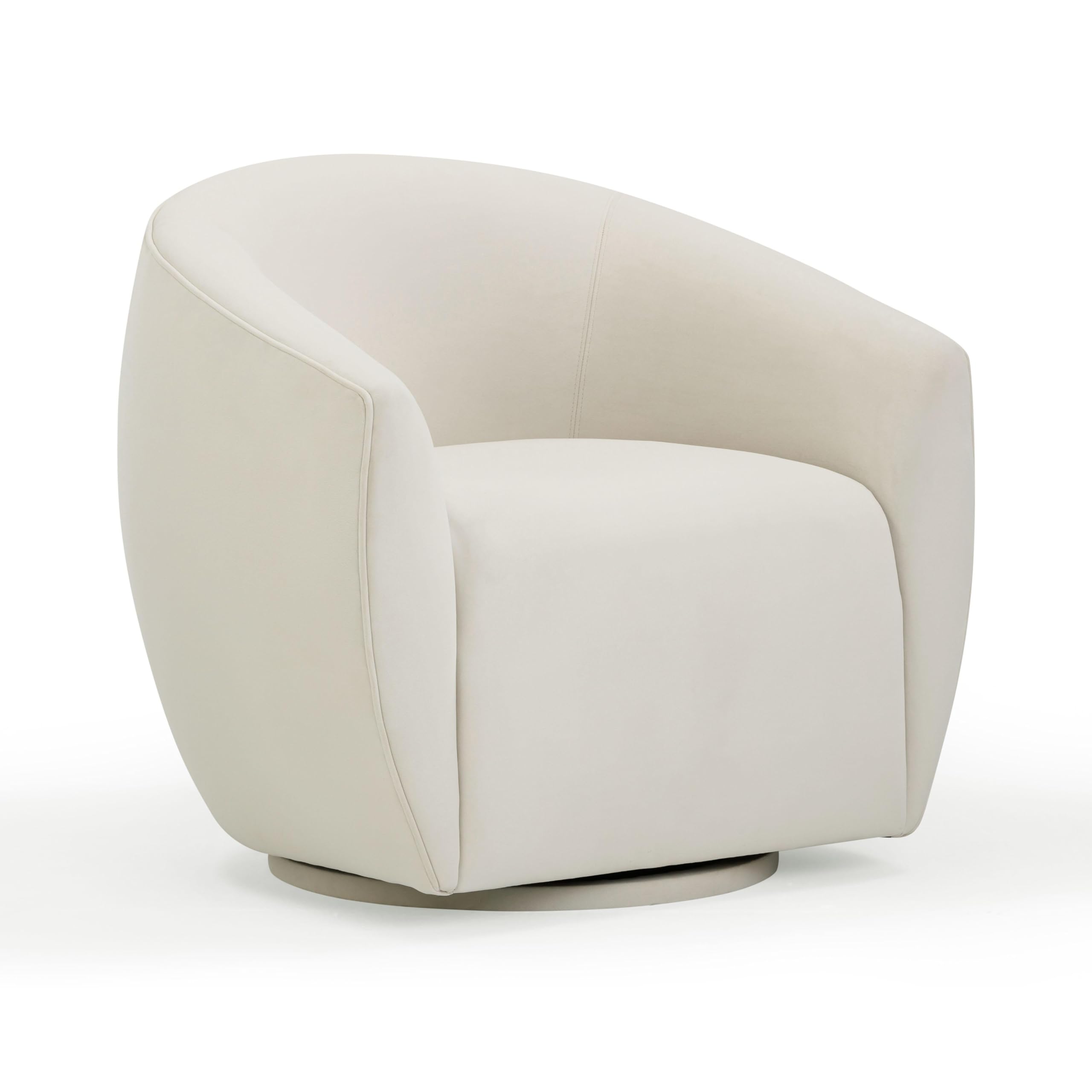 Tov Furniture Jordan Cream Velvet Swivel Chair
