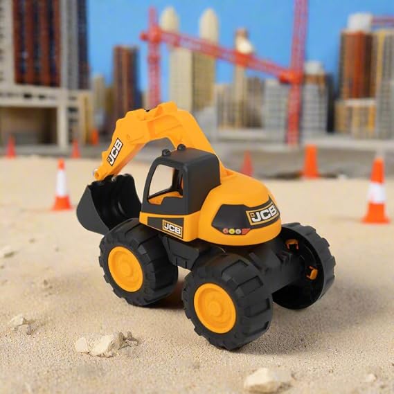 Teamsterz JCB 7-Inch Orange | JCB Construction Vehicle Toy | Indoor, Outdoor & Sandpit Play | Kids' Construction Trucks & Vehicles | Play Figures for Boys & Girls | Durable Toy for 18M+ (Excavator)