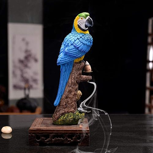Miniatura 2 de Inscent - Quemador de incienso de reflujo de loro en cascada y cerámica, cono de incienso budista, 20 conos de incienso A+50 conos de incienso