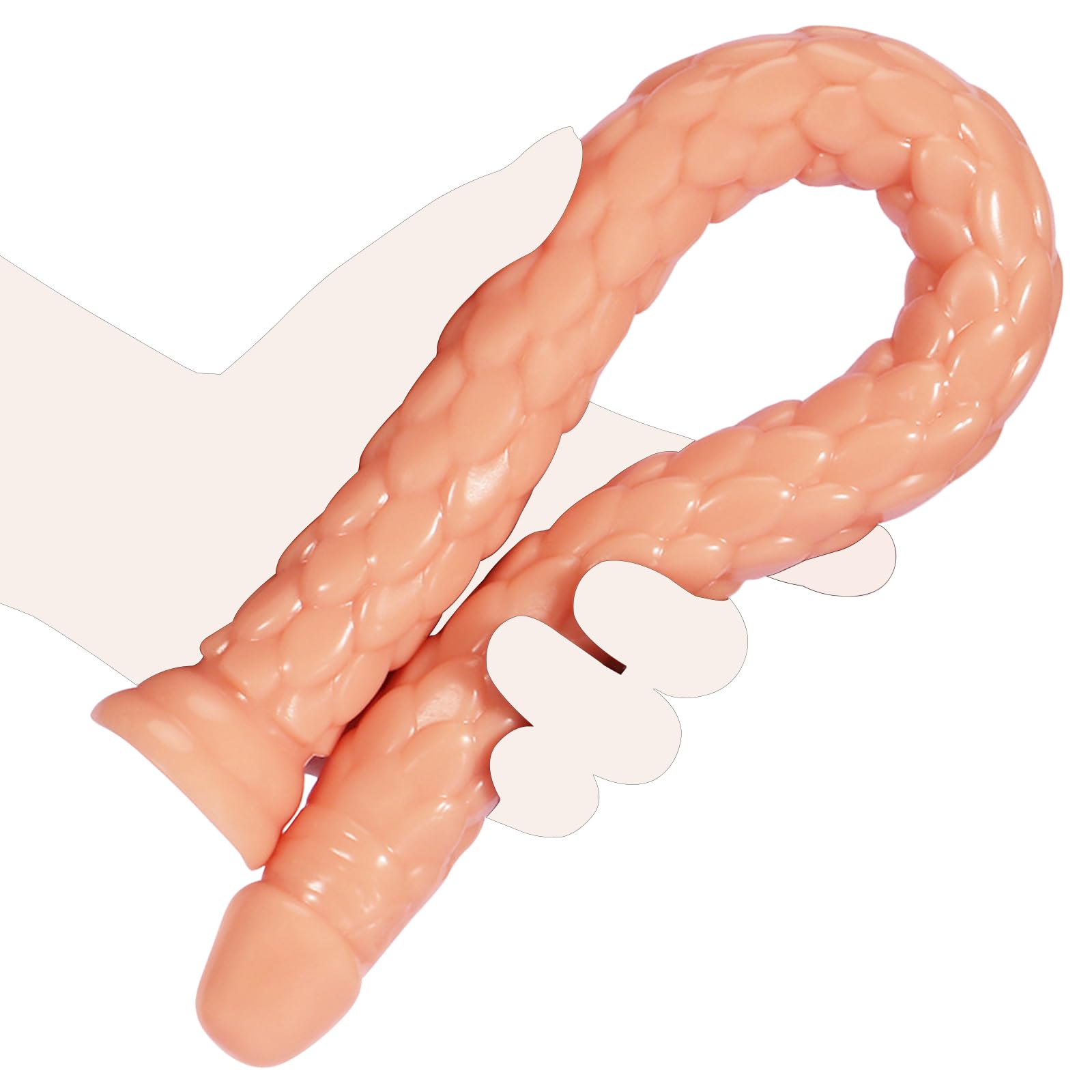 Thrusting Dildo Anal Plug 12 inch Long Dildo Butt Plug Tail Soft Massage Stick BDSM Dragon Scale Tentacle Masturbator Stick Fake Gay Sex Toys with Strong Suction Cup for Hands-Free Play (Skin-tone, M)