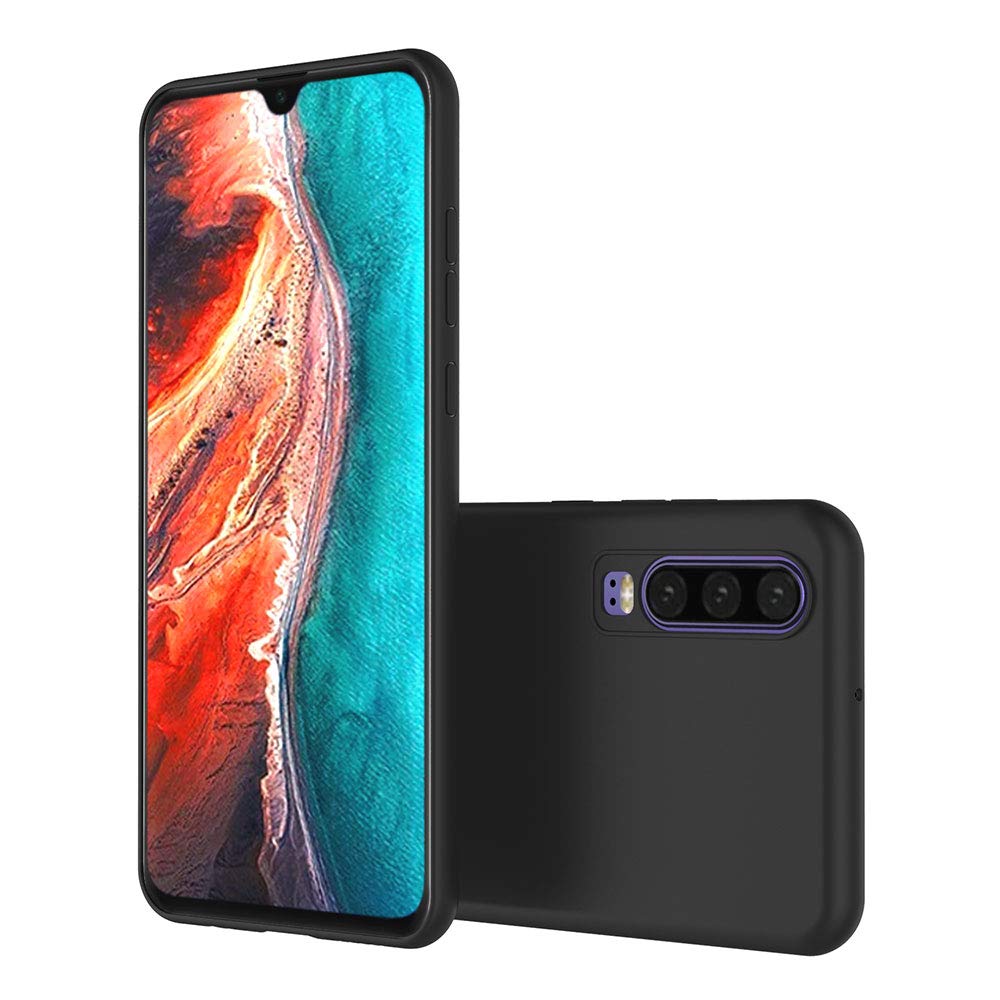 AICEK Cover Per Huawei P30 Lite - Custodia Sottile In TPU Nero - Antigraffio E Antiurto