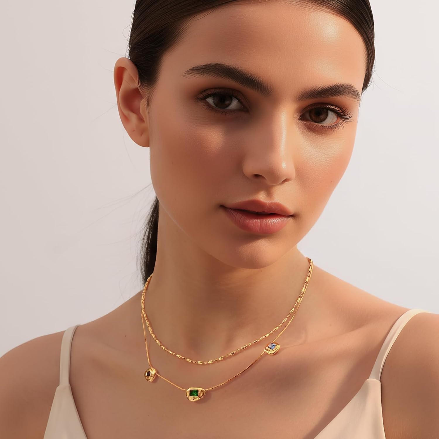 18K Gold Beaded Necklace for Women, Refined Gold Bead Chain Necklace, Timeless Minimalist Jewelry for Effortless Layering and Everyday Elegance