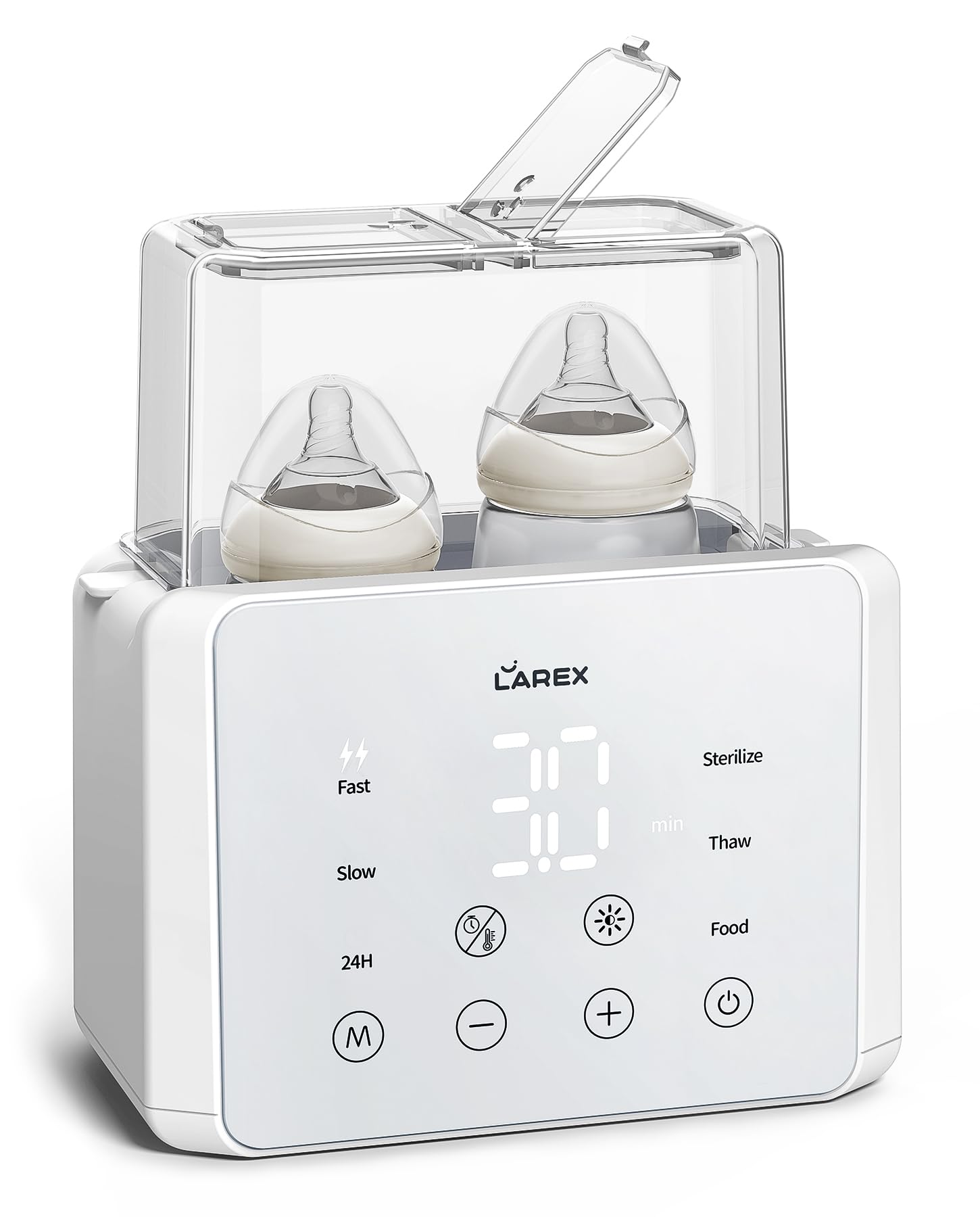LarexBaby Bottle Sterilizer and Dryer Double Bottle Warmer