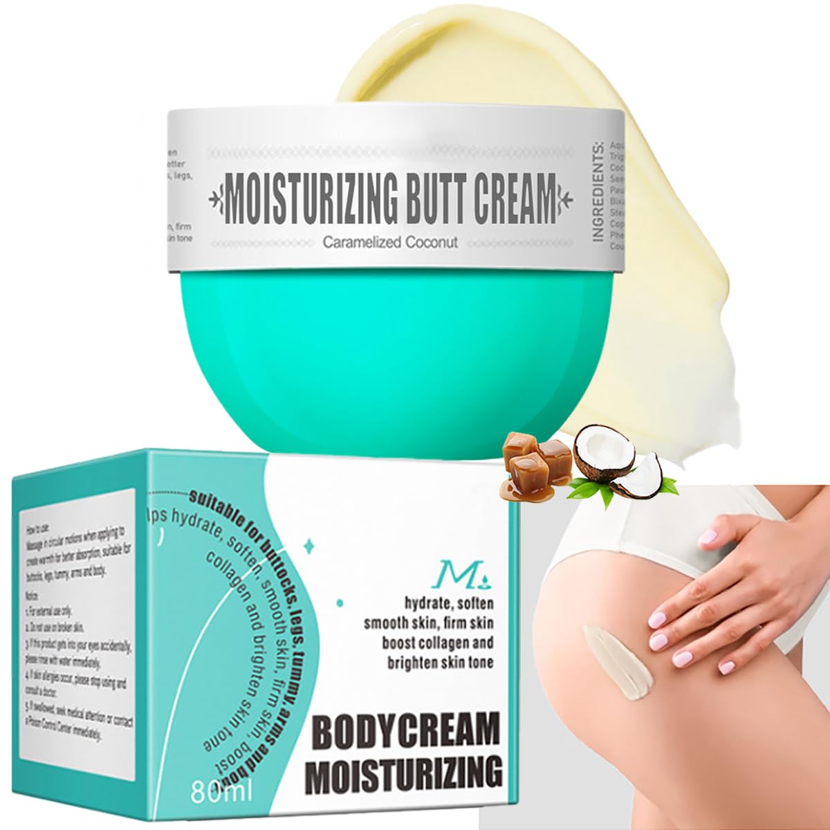 Tiejdhr Moisturizing Butt Cream, Body Cream Butt Firming Cream Body Skin Repair- Fast Absorbing, Non-Greasy Hydrate & Smooth Skin- 80ml (#3