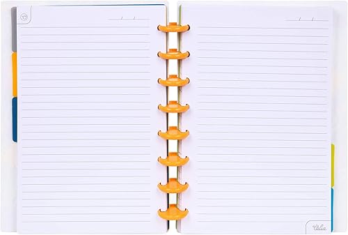 Vista 193 de Talia - Agenda personalizable con aros, (Fireworks Deep Lake, con discos Deep Lake, tamaño mediano (7.5 x 9.75 pulgadas).