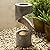 Glitzhome Decorative Tiered Outdoor Water Fountain with LED Light, Curved Waterfall Fountain with Stone Planter, Patio Water Fountain Garden Waterfall, 31.3”H