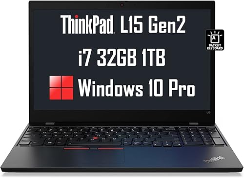 ThinkPad L15 Gen 2 15.6" FHD (1920 x 1080) (Intel 4-Core i7-1165G7, 32 GB de RAM, 1 TB PCIe SSD) IPS Business Laptop, antirreflejos, teclado