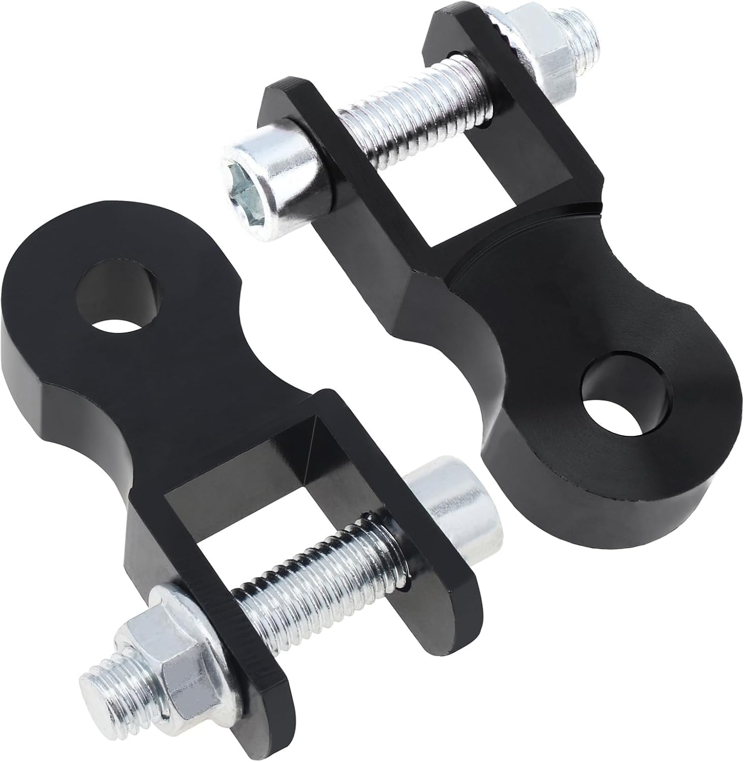 Motorcycle Rear Shock Absorber Riser Extension Adapter, Red, 10mm, 5cm Height, with Screws, 2 Pack (Black)