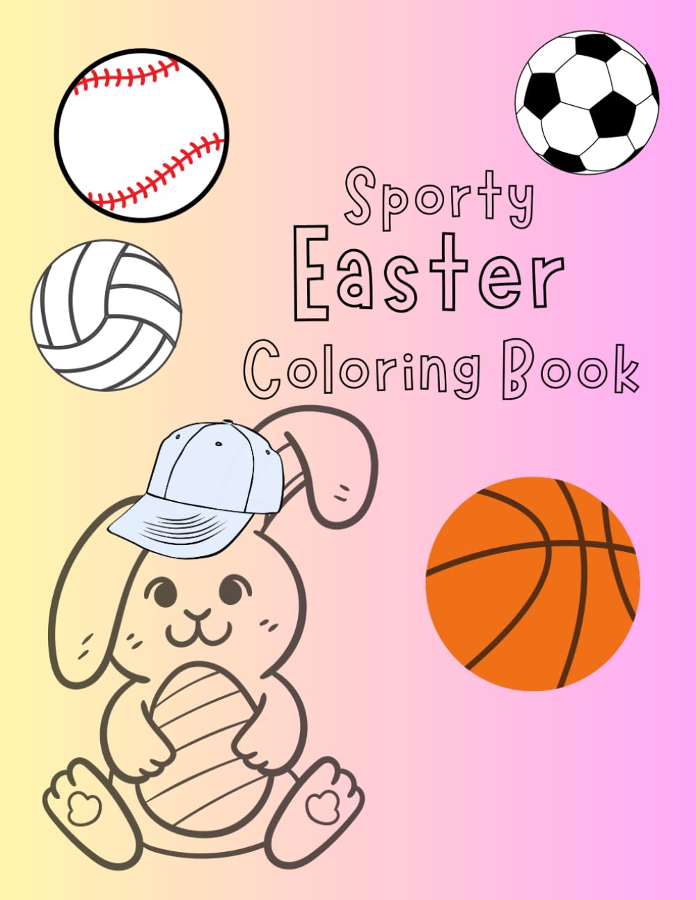 Sporty Easter Coloring Book for Children: Volleyball, Swimming, Pickleball, Baseball, Soccer, Golf, Baseball, Running, Hockey, Dance, Tennis, Football inspired Egg Design for Easter