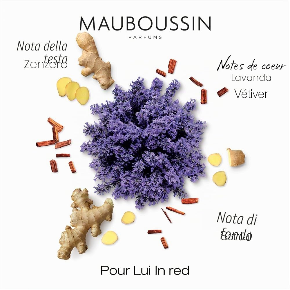 Mauboussin - Cofanetto Prestige Pour Lui In Red : Eau de Parfum 100ml, Gel Doccia 75ml, Spray da Viaggio 20ml & Borsa a Tracolla