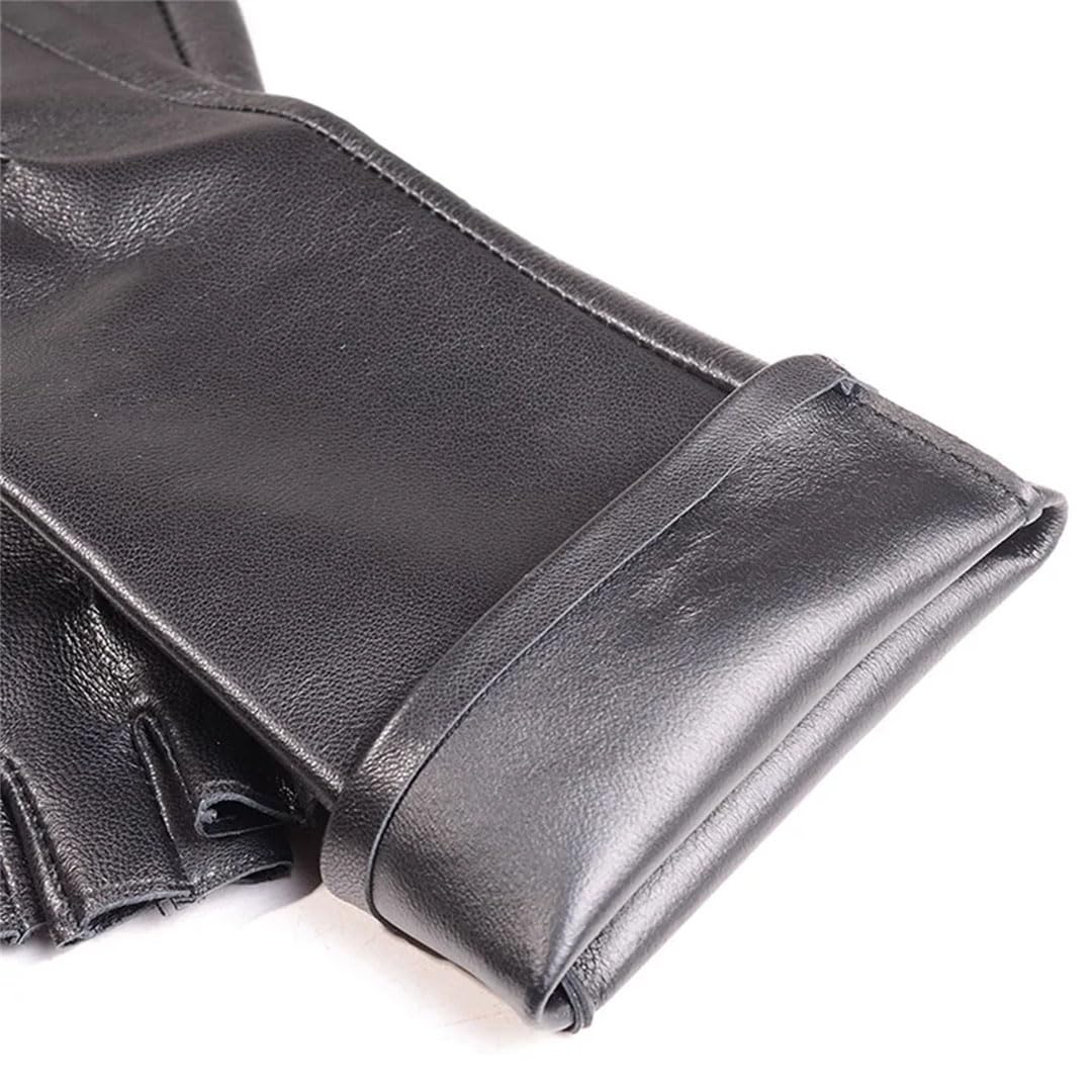 Guantes largos de ópera sin dedos para mujer, color sólido, color negro, 50 cm, talla XL, Negro, XL
