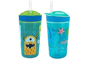 Nuby Snack N' Sip 2 IN 1 Snack and Drink Cup (Aqua/Blue)