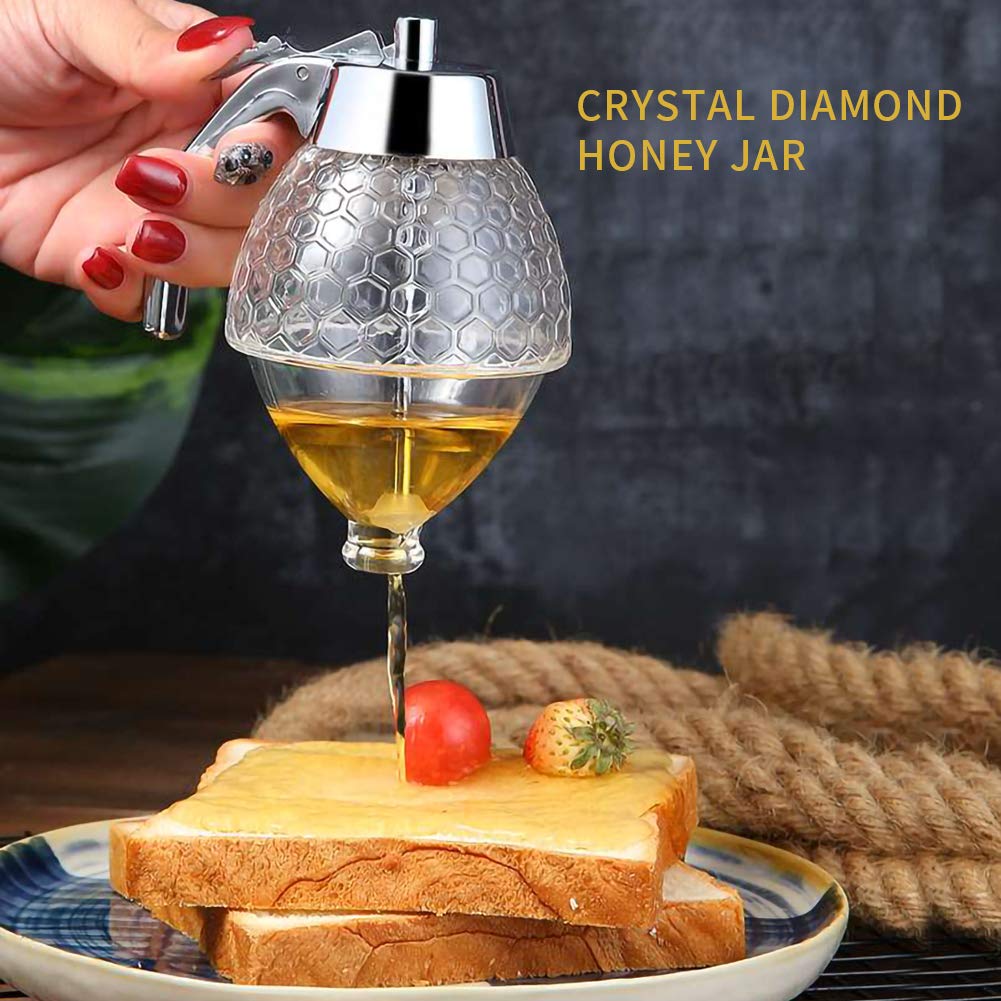 DODAMOUR Distributeur De Sirop De 100 Ml Avec Poignée, Distributeur De Miel En Acrylique Pour Sirop D'érable Et Sirop De Chocolat, Distributeur De Sucre Pour Cuisine