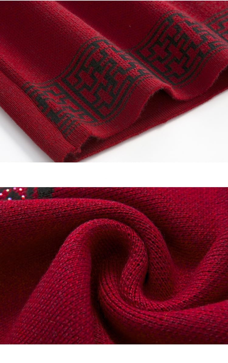 Cardigan Mujer Invierno,Suéteres De Punto Tipo Cárdigan para Personas De Mediana Edad Y Mayores Tops De Estilo Chino para Ancianas Tops De Lana De Invierno con Estampados Retro para Madres Chaque
