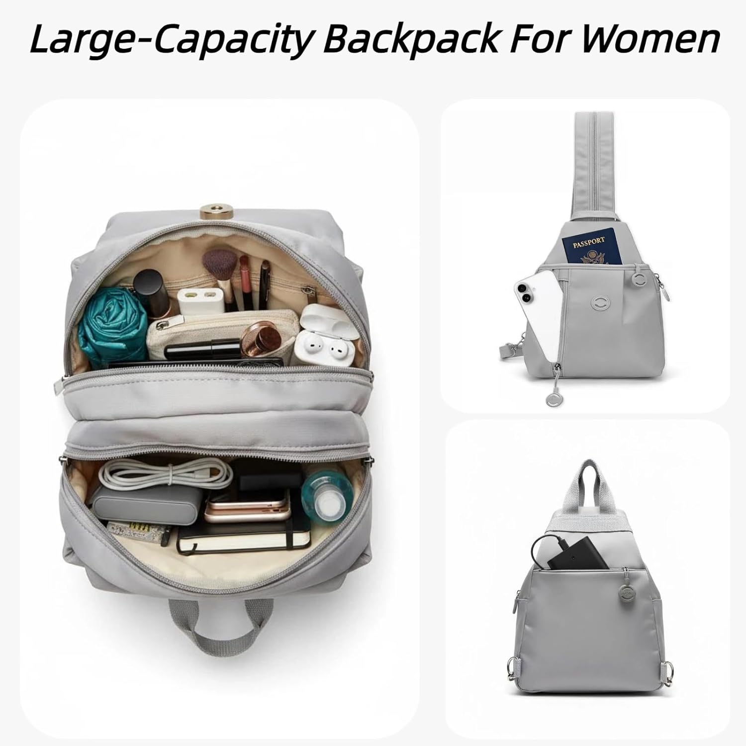 Convertible Sling Backpack.Backpack Purse for Women,Crossbody Bags for Women.Small Backpack for Daily Hiking Sport.