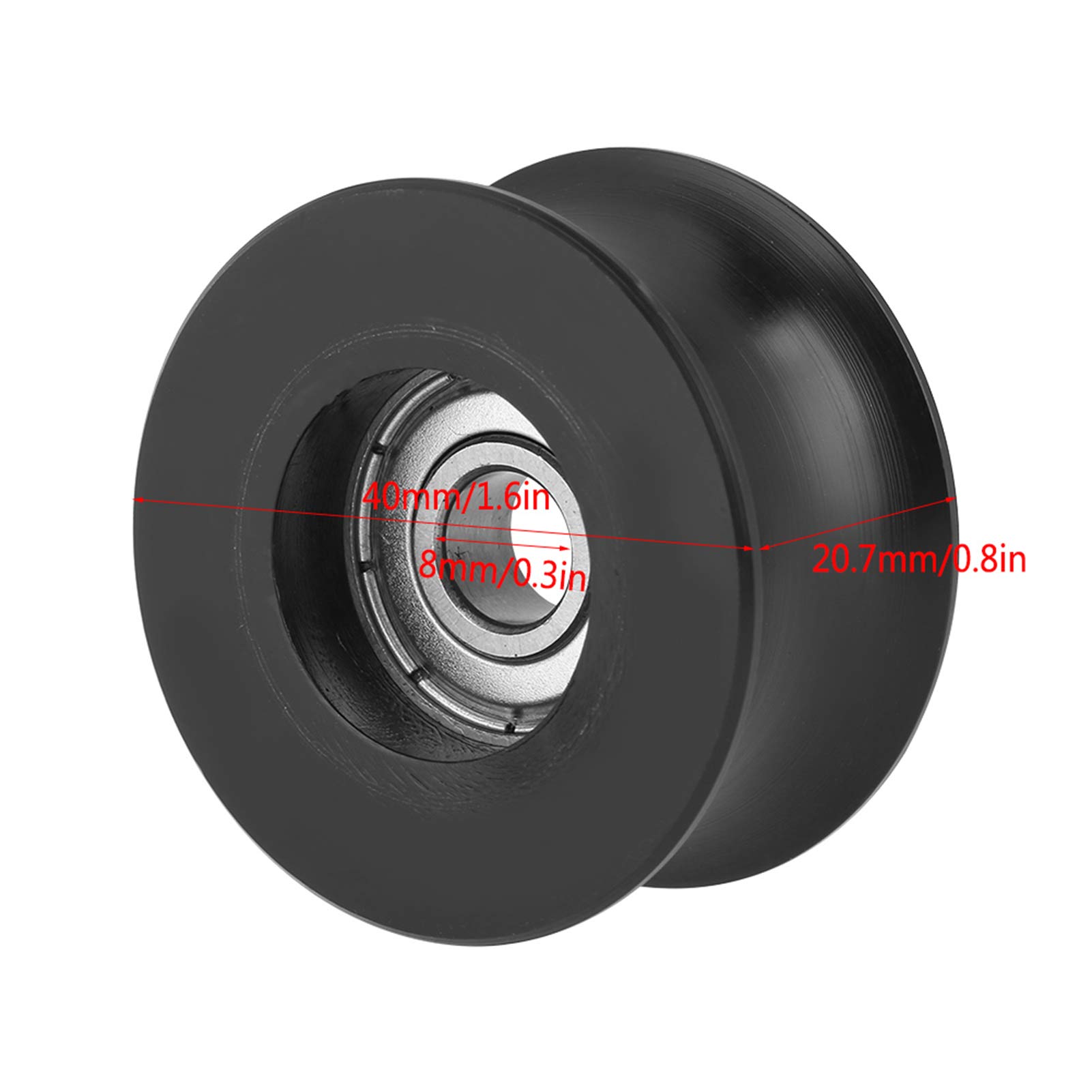 Riemenscheiben-Rollenrad 4 Stück 0840UU U-förmige Riemenscheiben-Rollenführungsrolle mit U-Nut für mechanische Antriebsgeräte 8 x 39,5 x 20,1 mm