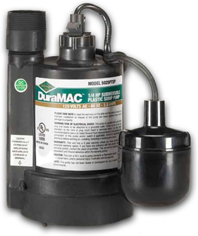 AY McDonald 6190-146 5025PTSP Plastic Tethered Sump Pump, 1/4 HP