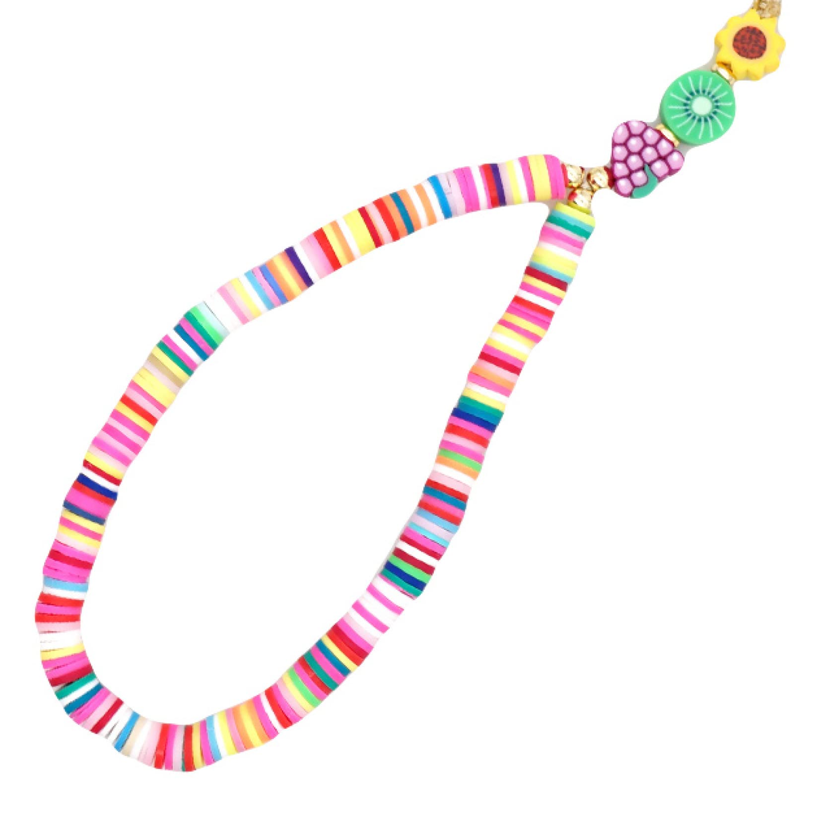 ACOGO Cell Phone Lanyard Boho Rainbow Phone Charm Beaded Chain Cute Fashion Beaded Strap for Women Beads Lanyard Anti-Lost