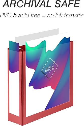Vista 155 de Samsill (MP128587) - Carpeta de 3 anillos redondos de 3 pulgadas, fabricada en los EE. UU., con cubierta transparente personalizable para insertos
