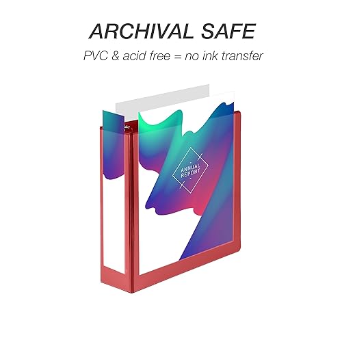 Vista 219 de Samsill (MP128567) - Carpeta de 3 anillos redondos de 2 pulgadas, fabricada en los EE. UU., con cubierta transparente personalizable para insertos