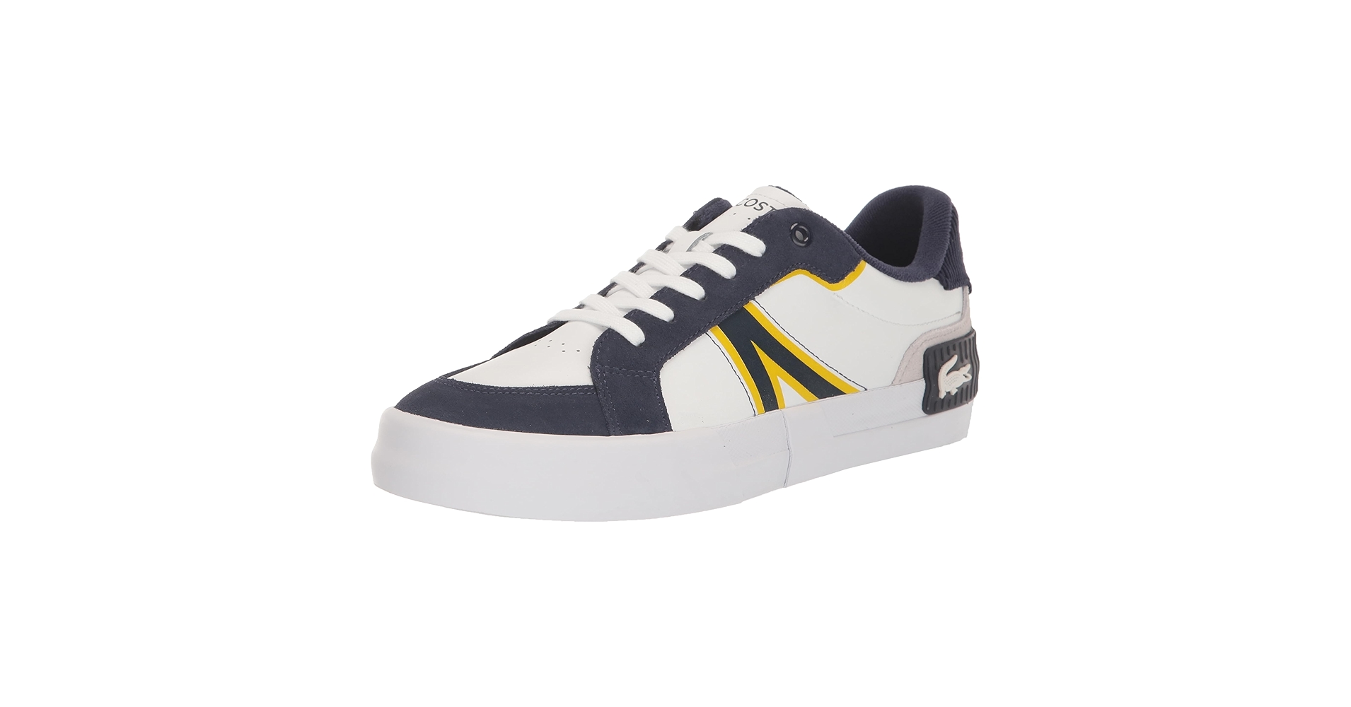 Amazon.com | Lacoste Men's L004 Sneaker, WHT/NVY, 7