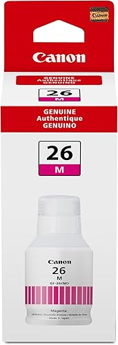 Canon GI-26 - Botella de tinta magenta de pigmento original, compatible con impresoras MegaTank GX7120, GX6120, GX5120, GX6020, GX7020, GX6021,