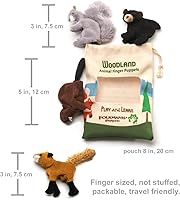 Vista 4 de Folkmanis Woodland Animal Finger Puppet Set, multicolor, 8" (2769)