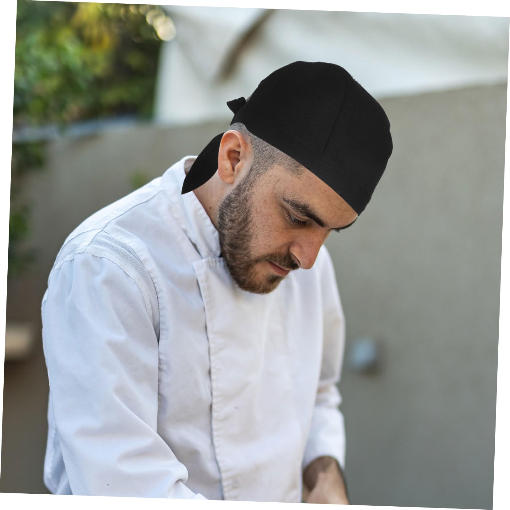 6 Gorros de Chef de Tela de Algodón Negro, Resistentes al Desgaste, Ajustados al Cuero Cabelludo, para Cocina y Restaurante, Unisex y Clásicos