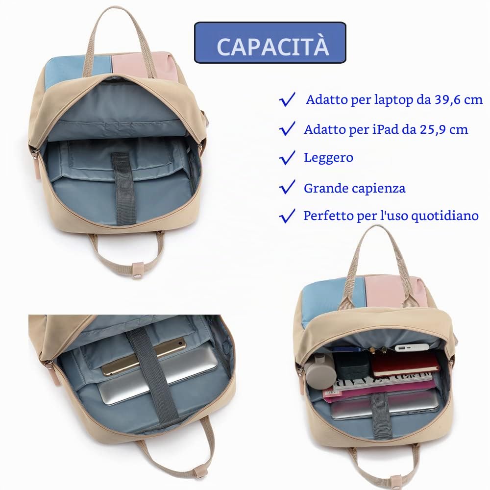 FUXINGYAO Zaino Uomo,Multifunzione Impermeabile 15.6 Pollici Borsa Zaino Donna Zaino PC Portatili Zaino Scuola Zaino Trekking Zaino Lavoro Uomo Viaggio