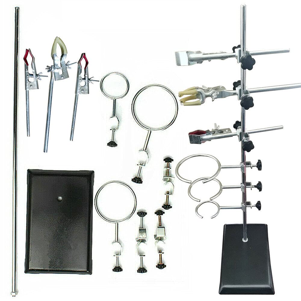 Laborständer 60 cm laborstativ Set,Acesunny Labor Ständer Halter Laborständer Retort Support Lab Clamp, Kolben Clamp Condenser Clamp Lab für Labor Experiment Chemie