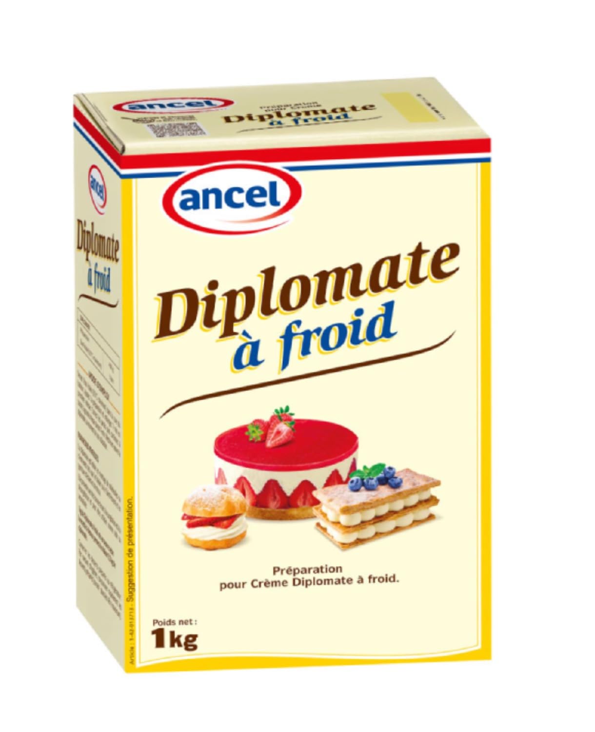 Préparation pour Crème Diplomate ANCEL 1kg/Boite - Livraison Gratuite France (1 boite)